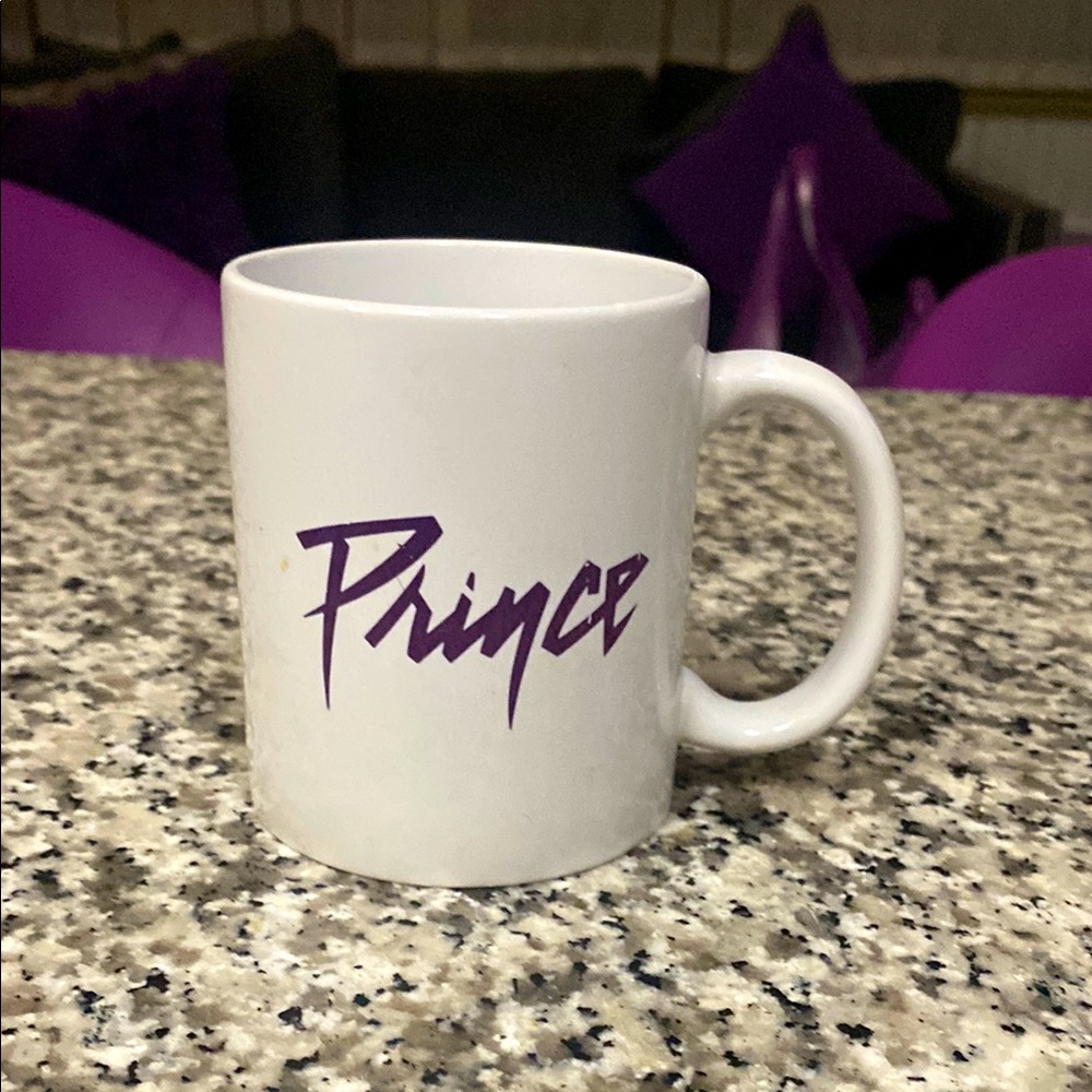 Prince White Mug with Purple Text